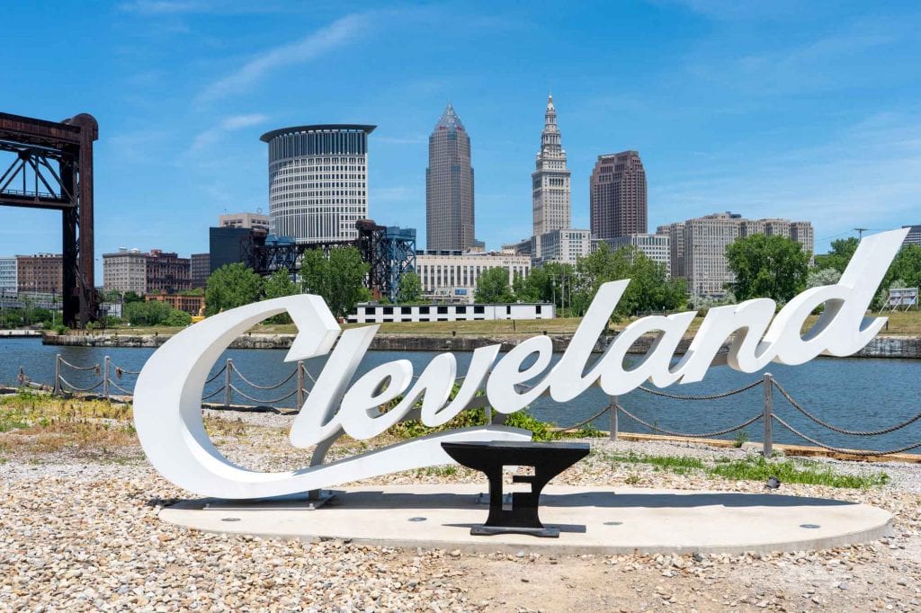 Foundry Cleveland script sign