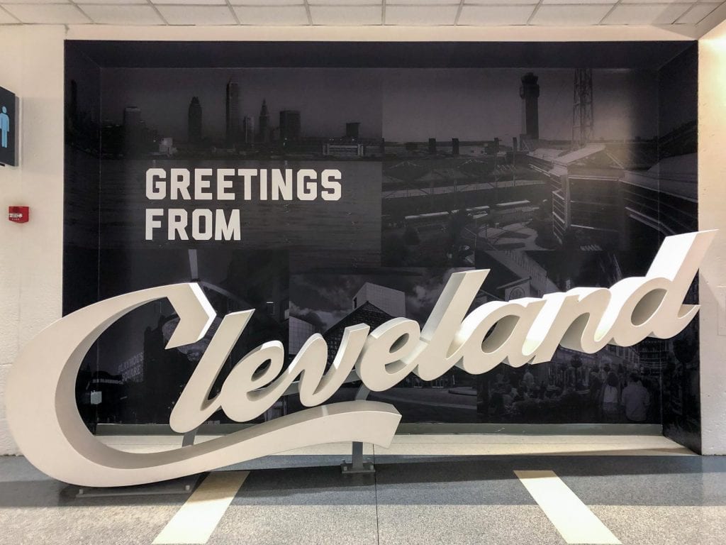 Cleveland script sign at Cleveland Hopkins Airport