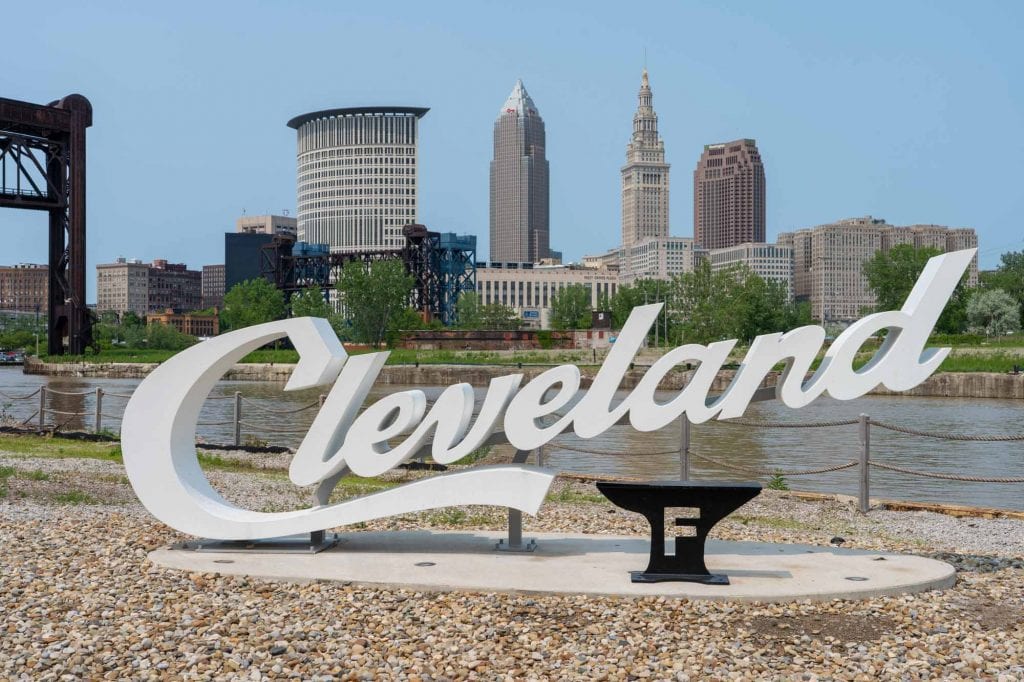 Cleveland script sign