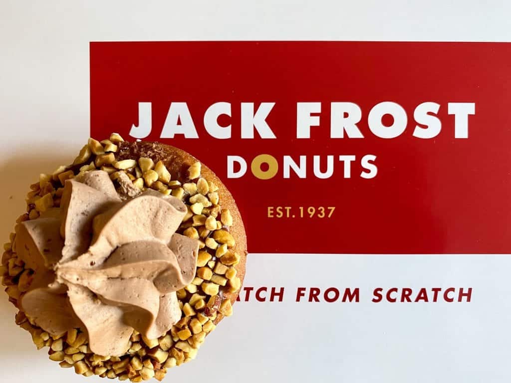 Donut on a Jack Frost box