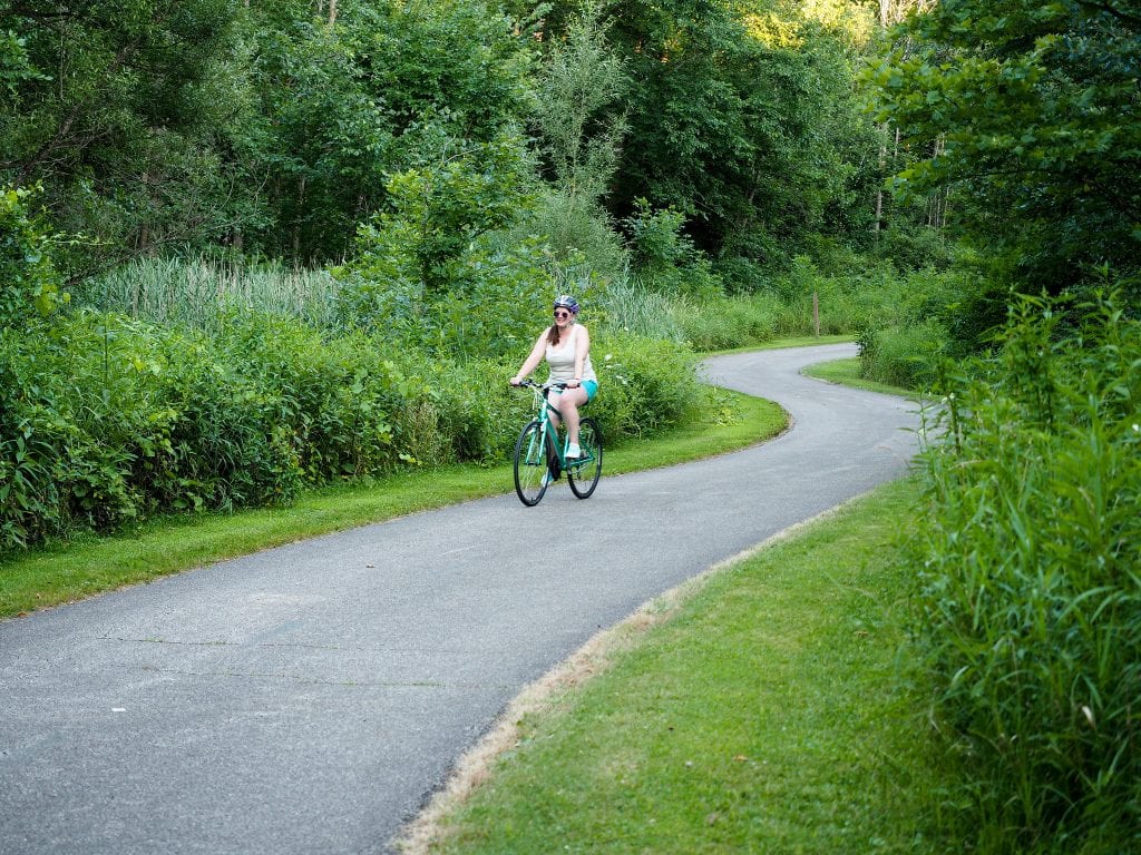 Amanda riding a bike in Twinsburg