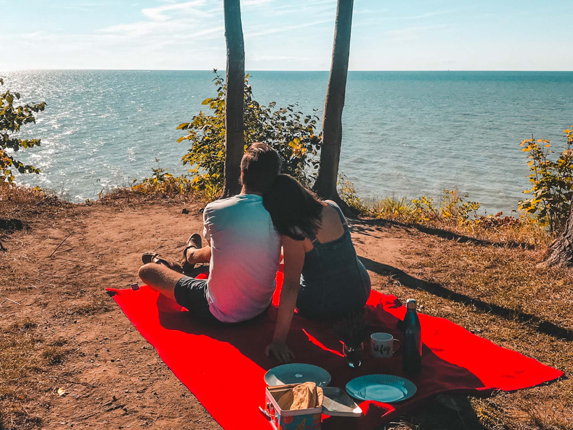 Picnic at Lake Erie Bluffs Near the Evening