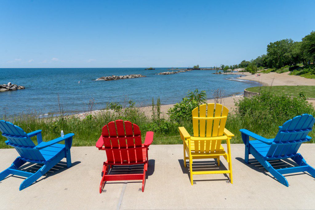Euclid Beach Park colorful chairs