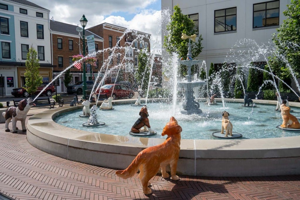 Dog fountain in Mount Vernon