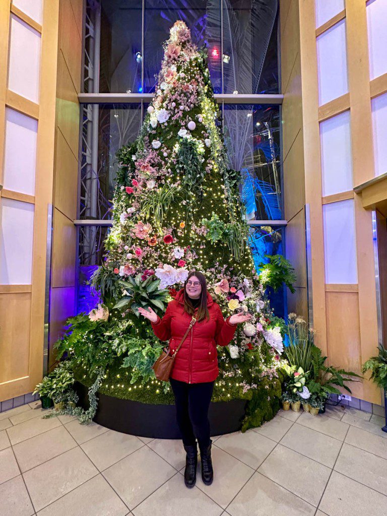 Amanda at Cleveland Botanical Garden at Christmas