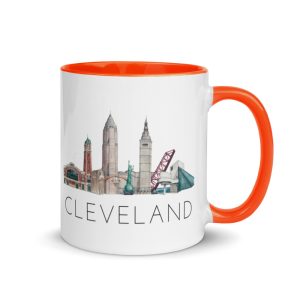 Cleveland skyline multi-color mug double-sided
