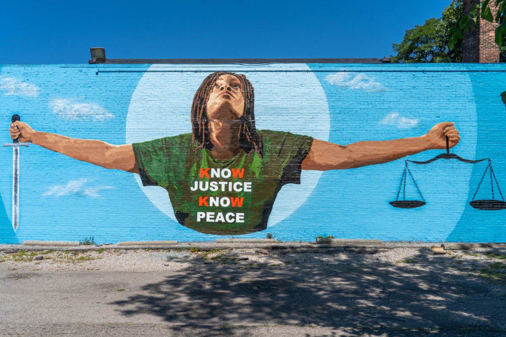 No Justice No Peace mural